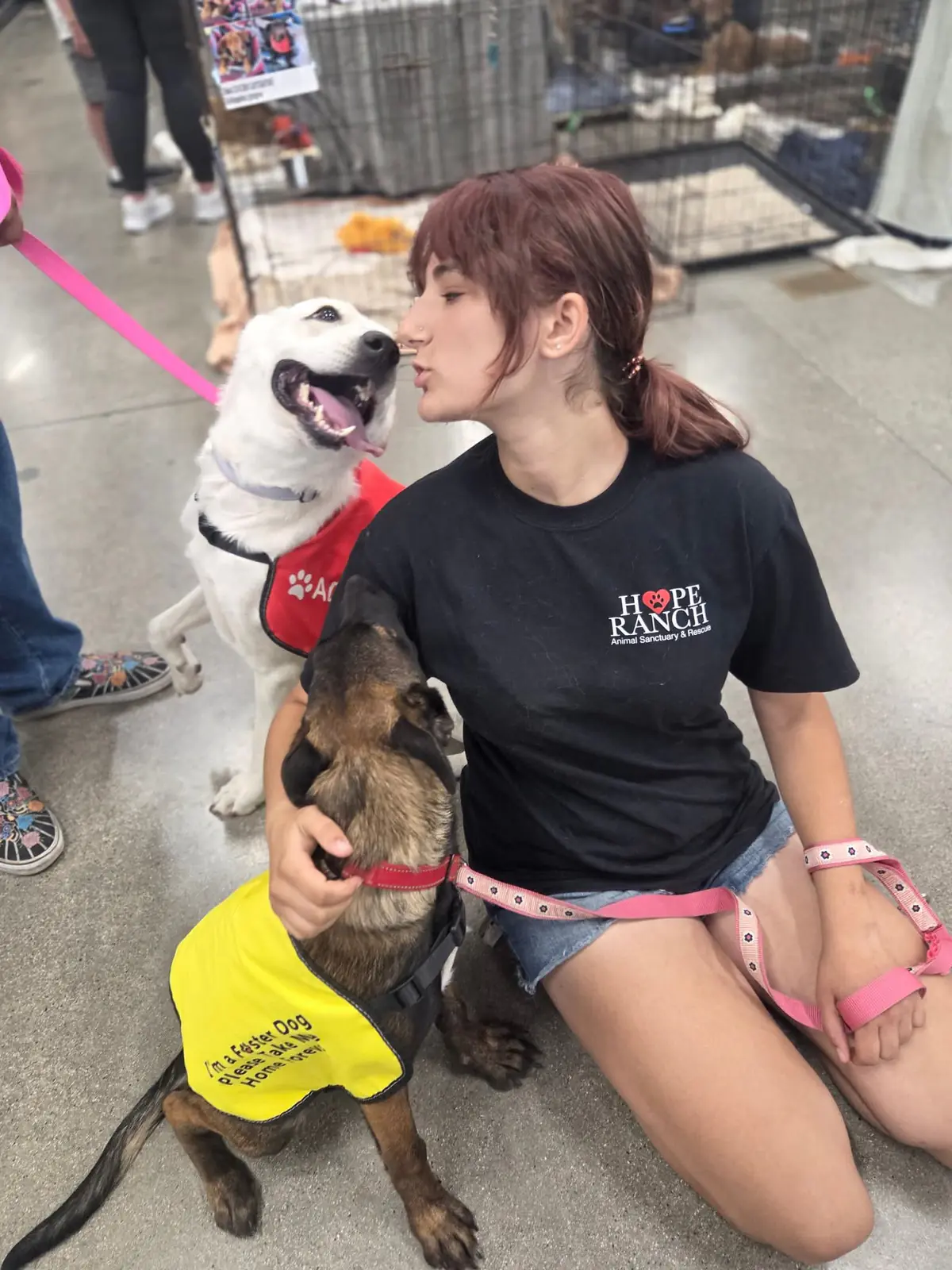 Volunteering alongside Hope Ranch Animal Sanctuary & Rescue, a partner organization, at an adoption event